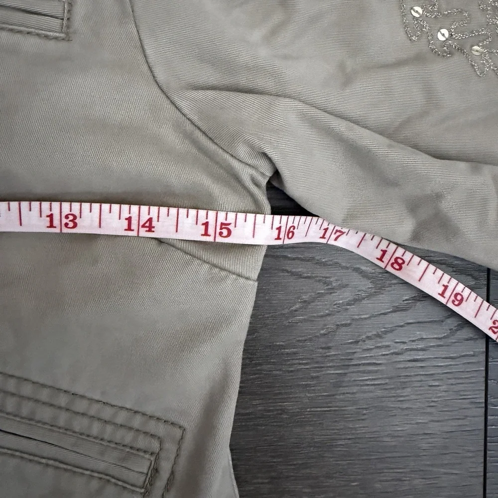 Old‎ Navy Girls Biker Moto Sequin 90s Y2K Jacket Large 10/12 Pocket Green Vtg - Picture 7 of 9